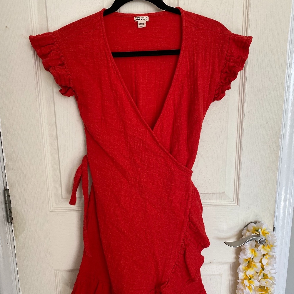 Billabong wrap it up red dress